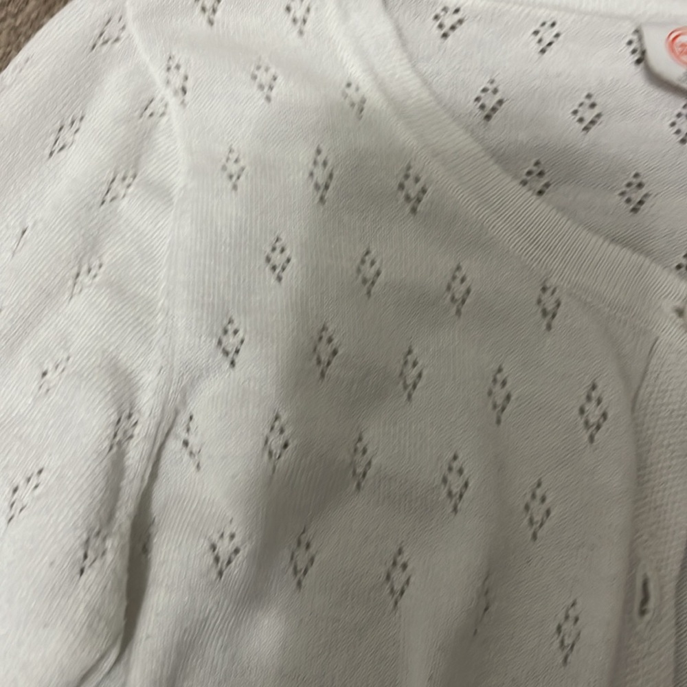 Girls white button down cardigan size 7-8 - Picture 2 of 4